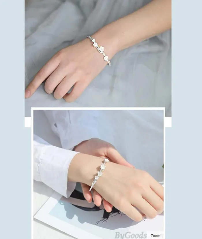 Yellow Chimes Earrings Yellow Chimes Classic Attractive Rose Flower Silver Plated Openable Cuff Bangle Bracelet Women and Girls