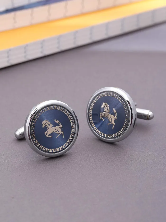 Yellow Chimes Earrings Yellow Chimes Cufflinks for Men and Boys Blue Cuff links Formal Stainless Steel Golden Running Horse Cufflink Birthday Gift for Men and Boys Anniversary Gift for Husband