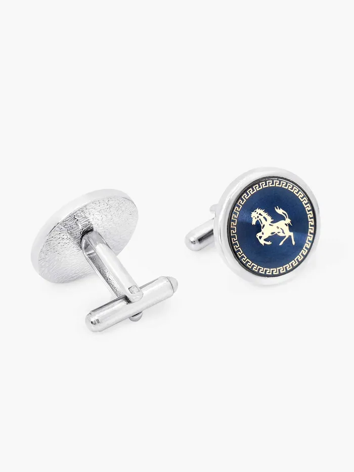 Yellow Chimes Earrings Yellow Chimes Cufflinks for Men and Boys Blue Cuff links Formal Stainless Steel Golden Running Horse Cufflink Birthday Gift for Men and Boys Anniversary Gift for Husband