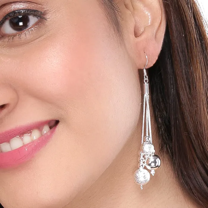 Yellow Chimes Earrings Yellow Chimes Danglers Earrings for Women Silver Earrings for Girls Fashion Women Earrings Long Chain Dangler Earrings Birthday Gift For Girls Anniversary Gift for Wife