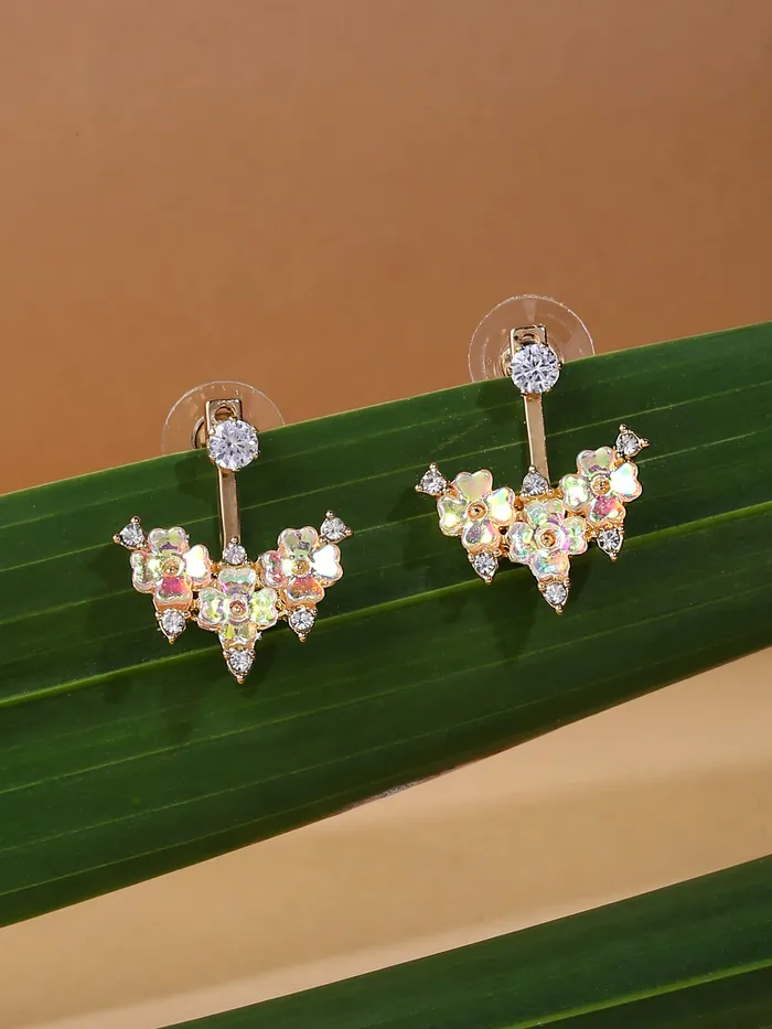 Yellow Chimes Earrings Yellow Chimes Earrings for Women and Girls Drop Earrings for Girls Floral Crystal Drop Earrings Birthday Gift for girls and women Anniversary Gift for Wife