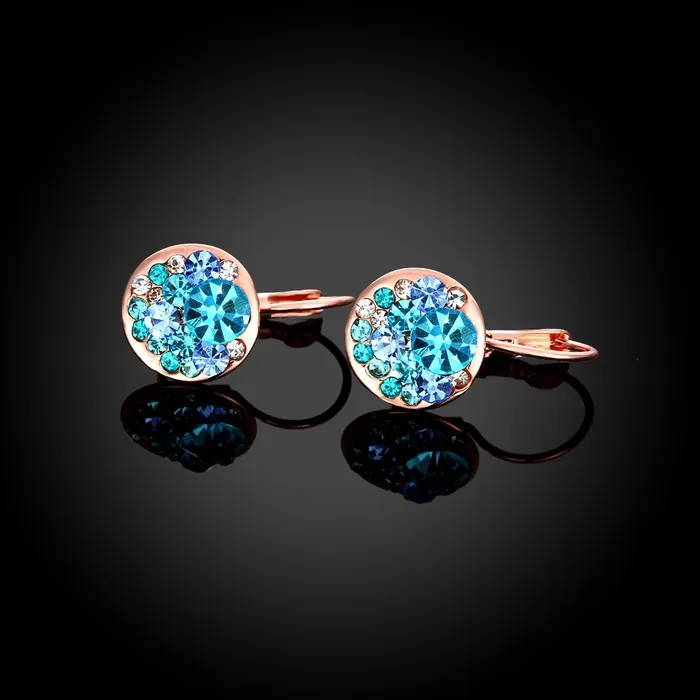 Yellow Chimes Earrings Yellow Chimes Earrings For Women Girls Fashion Blue Crystal Stone Radiant Clip On Drop Earring Elegant Rose Gold Plated Round Shaped Drops Birthday Anniversary Gift