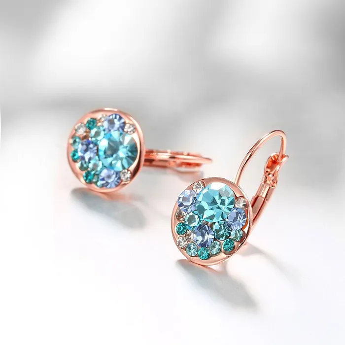 Yellow Chimes Earrings Yellow Chimes Earrings For Women Girls Fashion Blue Crystal Stone Radiant Clip On Drop Earring Elegant Rose Gold Plated Round Shaped Drops Birthday Anniversary Gift