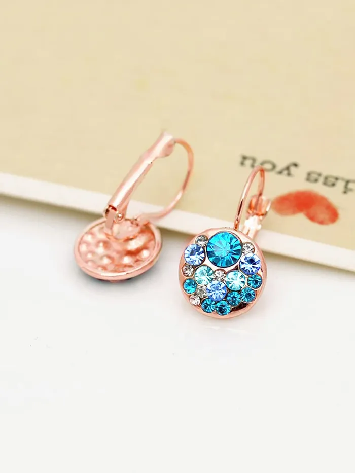 Yellow Chimes Earrings Yellow Chimes Earrings For Women Girls Fashion Blue Crystal Stone Radiant Clip On Drop Earring Elegant Rose Gold Plated Round Shaped Drops Birthday Anniversary Gift