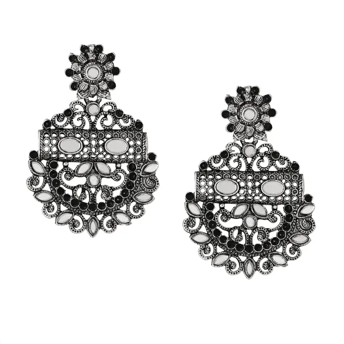 Yellow Chimes Earrings Yellow Chimes Earrings For Women Silver Toned Mirror Studded Chandbali Earrings For Women and Girls Yellow Chimes Earrings Yellow Chimes Earrings For Women Silver Toned Mirror Studded Chandbali Earrings For Women and Girls