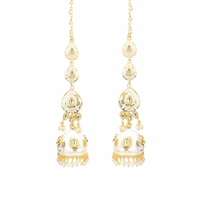 Yellow Chimes Earrings Yellow Chimes Ethnic Gold Plated Kundan Studded White Meenakari Design Pearl Jhumka Earrings for Women and Girls Medium Model Number YCTJERMKRIJUMWH Yellow Chimes Earrings Yellow Chimes Ethnic Gold Plated Kundan Studded White Meenakari Design Pearl Jhumka Earrings for Women and Girls Medium Model Number YCTJERMKRIJUMWH