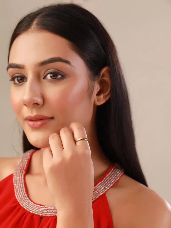 Yellow Chimes Earrings Yellow Chimes Exclusive Silver Plated Crystal studded with Cubic Zircon Ring for Women and Girls Valentine Gift for Girls
