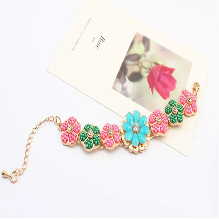 Yellow Chimes Earrings Yellow Chimes Floral Designer Multicolor Stones Bracelet for Women and Girls