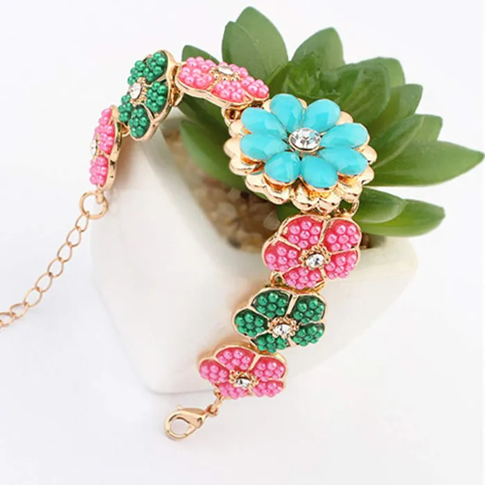 Yellow Chimes Earrings Yellow Chimes Floral Designer Multicolor Stones Bracelet for Women and Girls