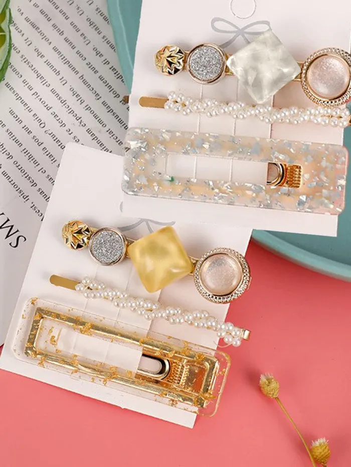 Yellow Chimes Earrings Yellow Chimes Hair Clips for Women 6 Pcs Hair Clips for Girls Pearl Bobby Pins Multicolor Hair Pins Hair Accessories for Women and Girls