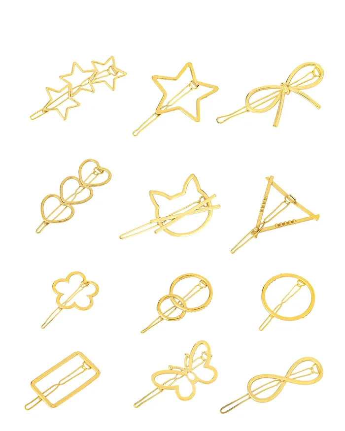 Yellow Chimes Earrings Yellow Chimes Hair Clips for Women Girls Hair Accessories for Women Golden Hair Clip 12 Pcs Hair Clips for Girls Clips Hair Pins for Women and Girls Gift For Women Girls