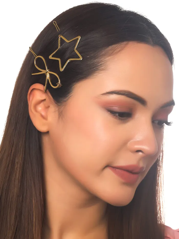 Yellow Chimes Earrings Yellow Chimes Hair Clips for Women Girls Hair Accessories for Women Golden Hair Clip 12 Pcs Hair Clips for Girls Clips Hair Pins for Women and Girls Gift For Women Girls