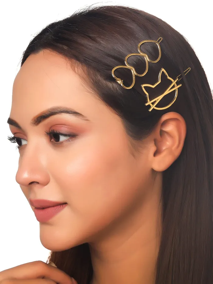 Yellow Chimes Earrings Yellow Chimes Hair Clips for Women Girls Hair Accessories for Women Golden Hair Clip 12 Pcs Hair Clips for Girls Clips Hair Pins for Women and Girls Gift For Women Girls