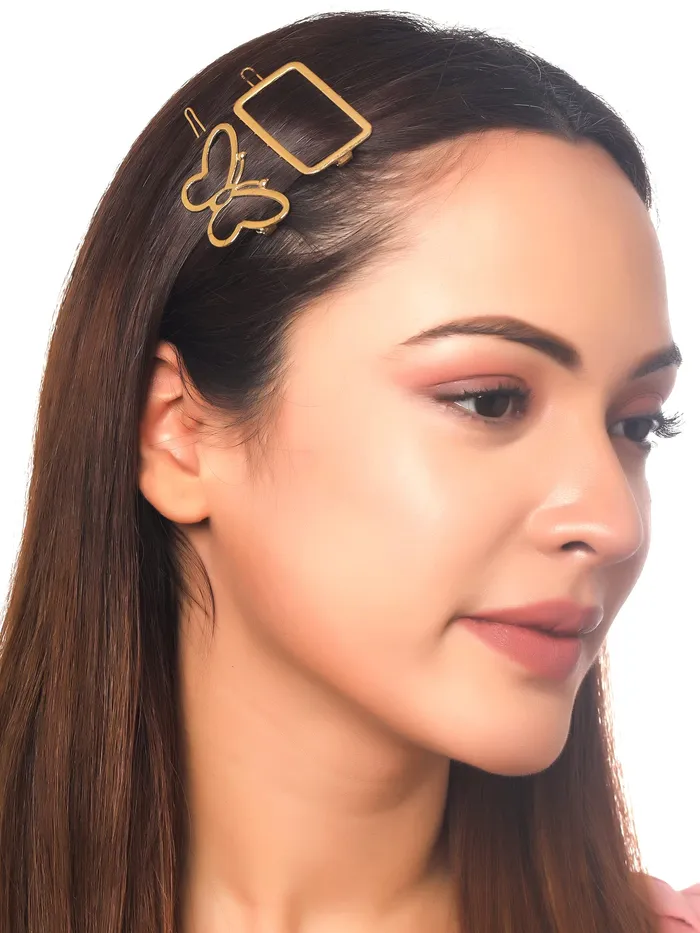 Yellow Chimes Earrings Yellow Chimes Hair Clips for Women Girls Hair Accessories for Women Golden Hair Clip 12 Pcs Hair Clips for Girls Clips Hair Pins for Women and Girls Gift For Women Girls