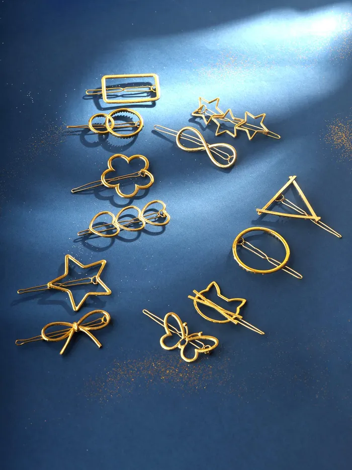 Yellow Chimes Earrings Yellow Chimes Hair Clips for Women Girls Hair Accessories for Women Golden Hair Clip 12 Pcs Hair Clips for Girls Clips Hair Pins for Women and Girls Gift For Women Girls