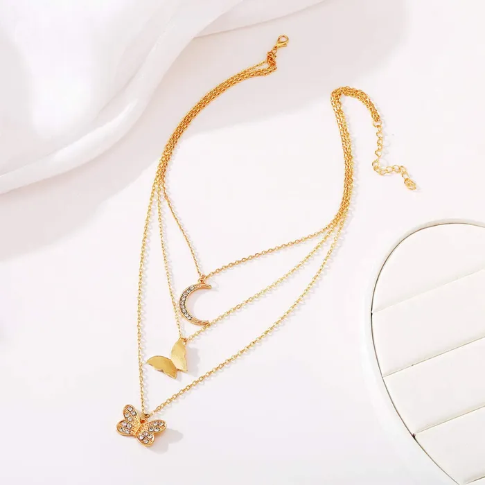Yellow Chimes Earrings Yellow Chimes Layered Necklace for Women Gold Plated Multilayered Chain Choker Necklace for Women and Girls