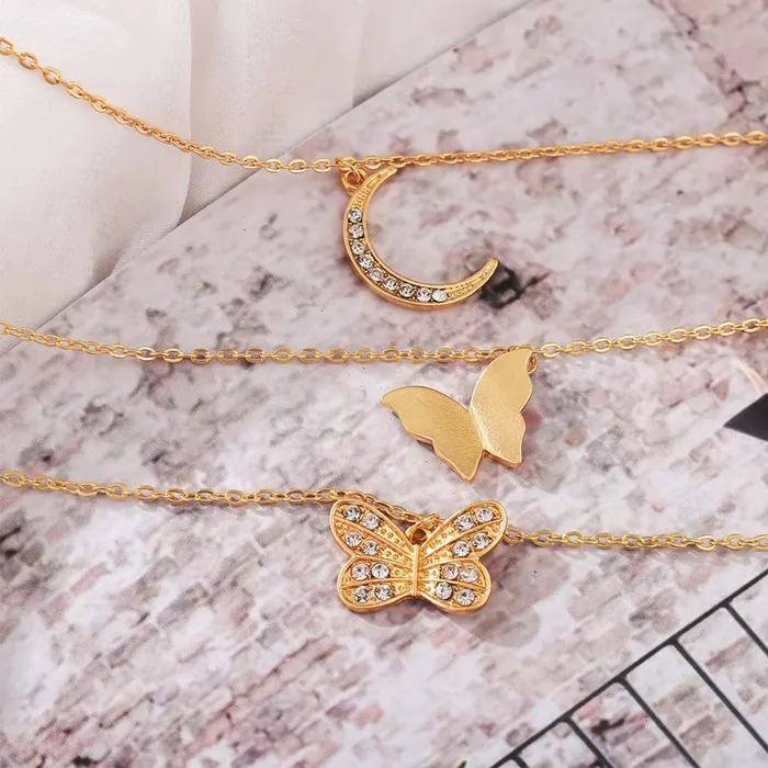 Yellow Chimes Earrings Yellow Chimes Layered Necklace for Women Gold Plated Multilayered Chain Choker Necklace for Women and Girls