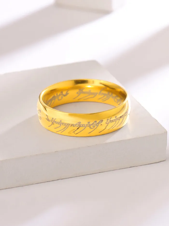 Yellow Chimes Earrings Yellow Chimes Lord Of The Rings 100 Stainless Steel 18K Gold Plated Ring For Boys And Mens