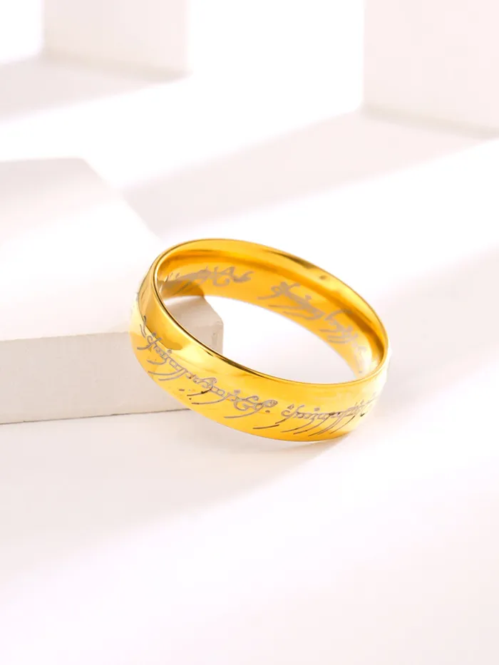 Yellow Chimes Earrings Yellow Chimes Lord Of The Rings 100 Stainless Steel 18K Gold Plated Ring For Boys And Mens