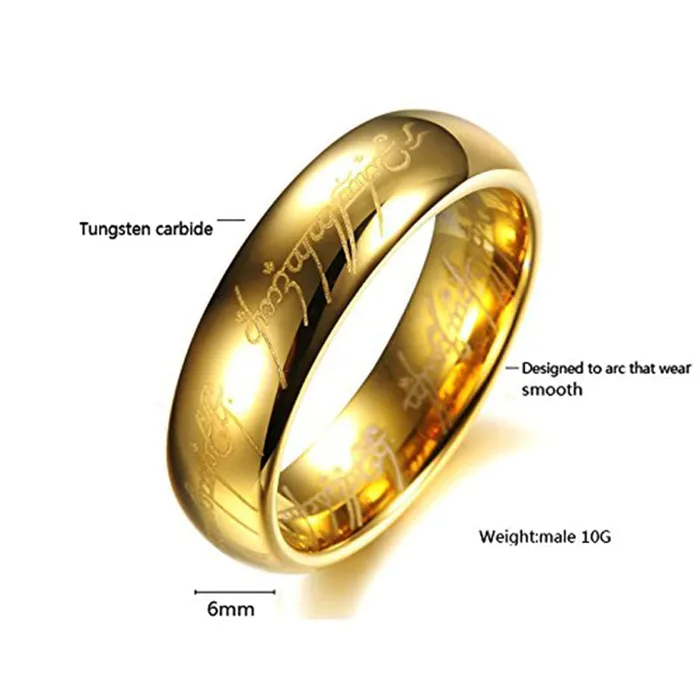 Yellow Chimes Earrings Yellow Chimes Lord Of The Rings 100 Stainless Steel 18K Gold Plated Ring For Boys And Mens