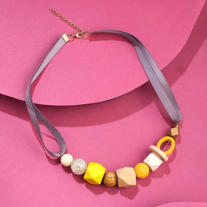 Yellow Chimes Earrings Yellow Chimes Necklace for Women and Girls Multicolor Necklace for Women Western Statement Style Acrylic Beads Necklace Birthday Gift for Girls Women Anniversary Gift for Wife