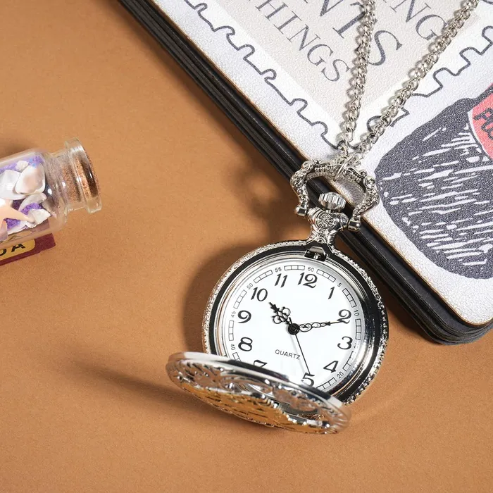 Yellow Chimes Earrings Yellow Chimes Pendant for Men and Boys Silver Men Pendant Pocket Watch Pendant with Chain Dual Purpose Stainless Steel Clock for Men Birthday Gift for Boys Men Anniversary Gift for Husband
