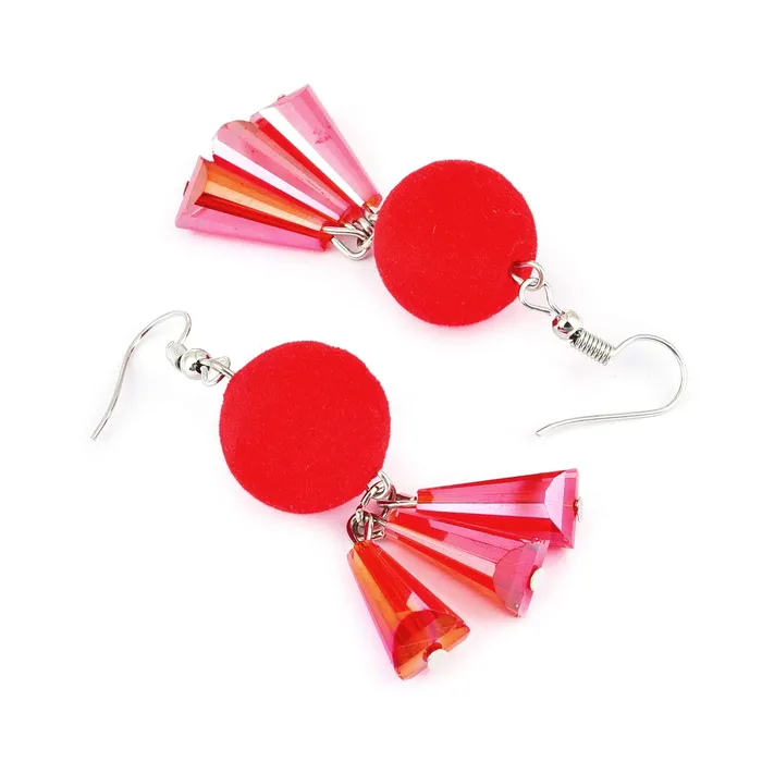 Yellow Chimes Earrings Yellow Chimes PomPom Style Red Tassel Earring for Women Girls