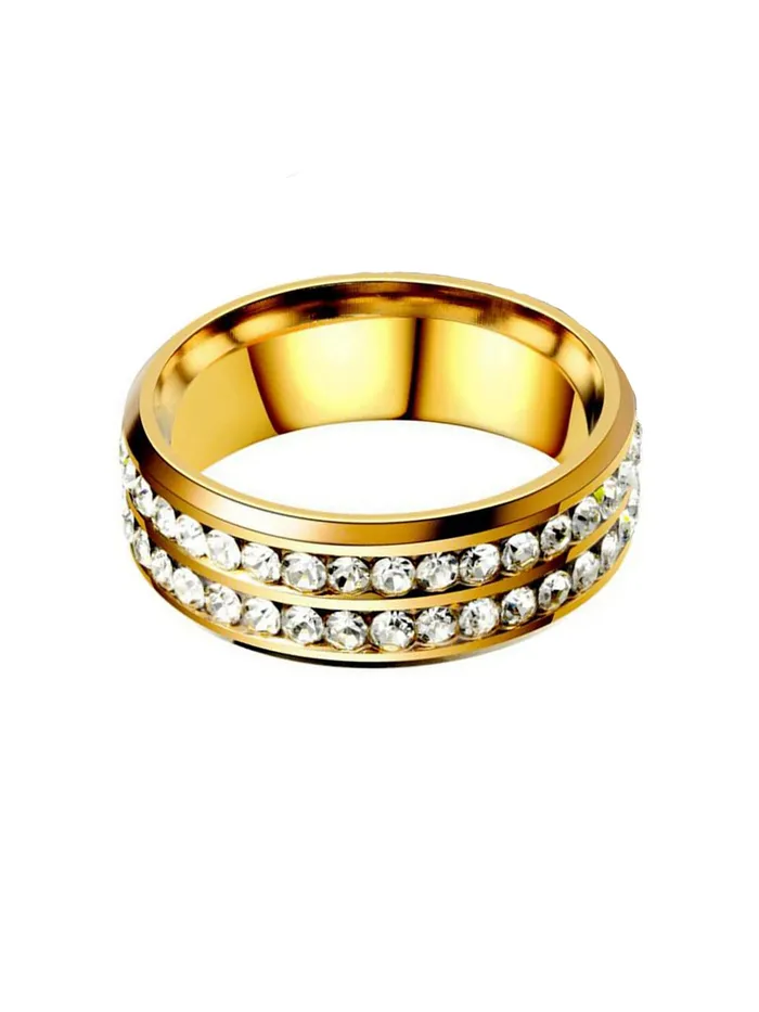 Yellow Chimes Earrings Yellow Chimes Rings for Mens and Boys Crystal Ring Gold Plated Crystal Studded Finger Ring for Men Birthday Gift For Boys and mens Anniversary Gift for Husband