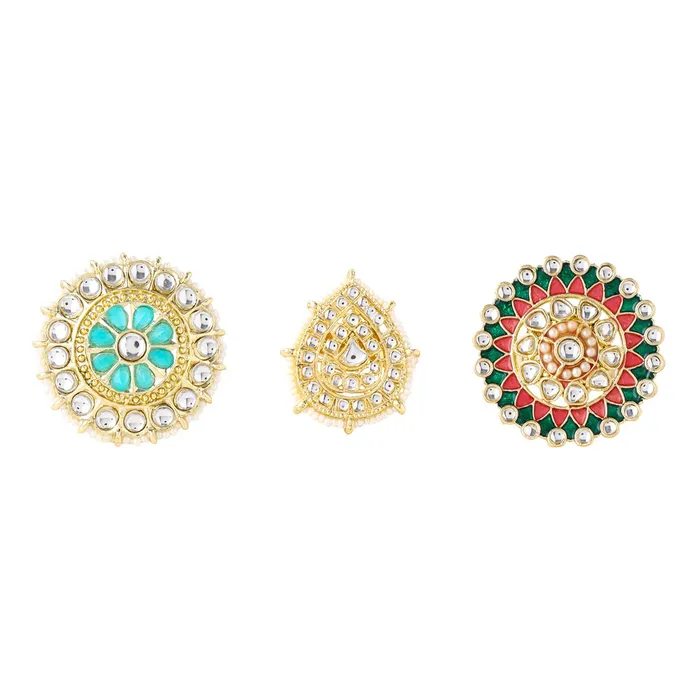 Yellow Chimes Earrings Yellow Chimes Rings for Women 3 Pcs Set of Adjustable Kundan Studded Rings for Women and Girls Yellow Chimes Earrings Yellow Chimes Rings for Women 3 Pcs Set of Adjustable Kundan Studded Rings for Women and Girls