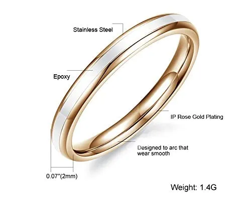 Yellow Chimes Earrings Yellow Chimes Rings for Women Western Style White Enamel Stainless Steel Never Fading Band Ring for Women Girls