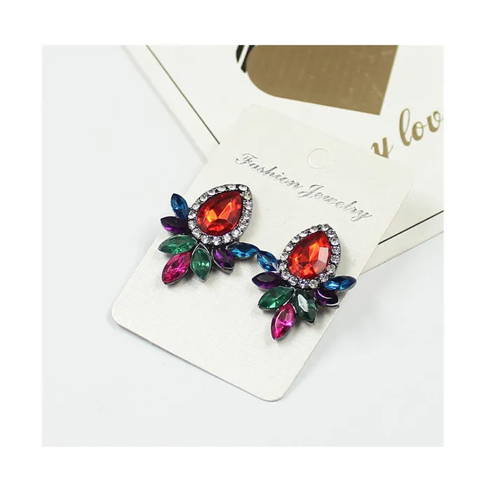 Yellow Chimes Earrings Yellow Chimes Sparkling Leafs Multicolor Stud Earring for Women Girls