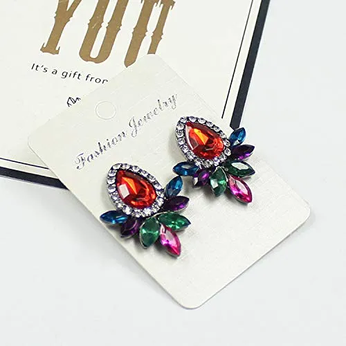 Yellow Chimes Earrings Yellow Chimes Sparkling Leafs Multicolor Stud Earring for Women Girls