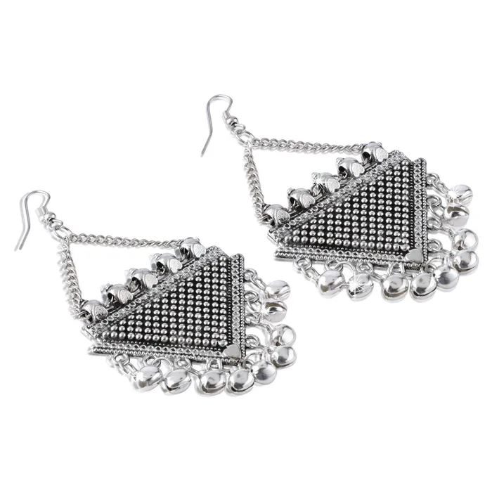 Yellow Chimes Earrings Yellow Chimes Statement Antique Necklace with Earrings Oxidised Jewellery Sets for Women and Girls