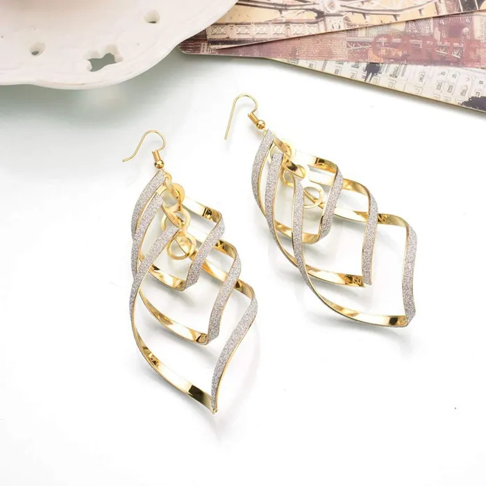Yellow Chimes Earrings Yellow Chimes Textured Sprial Stylish Danglers Earrings for Women and Girls