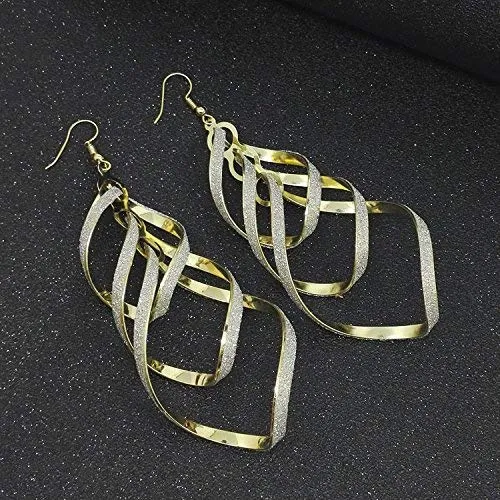 Yellow Chimes Earrings Yellow Chimes Textured Sprial Stylish Danglers Earrings for Women and Girls