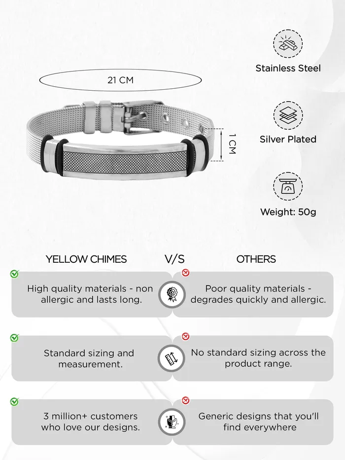 Yellow Chimes Earrings Yellow Chimes Western Style Cross Design Printed Causal Wear Wristband Opening Bracelet for Men and Boys Design 2