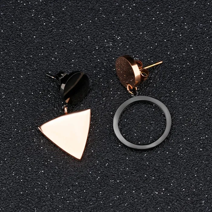 Yellow Chimes Earrings Yellow Chimes Western Style Stainless Steel Never Fading Dual Pattern Designer Earrings for Women Girls Rose Gold