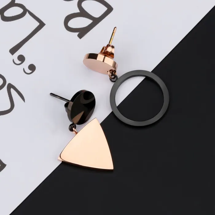Yellow Chimes Earrings Yellow Chimes Western Style Stainless Steel Never Fading Dual Pattern Designer Earrings for Women Girls Rose Gold