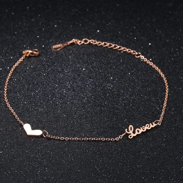 Yellow Chimes Earrings Yellow Chimes Western Style Stainless Steel Never Fading Rose Gold Plated Heart Designer Anklet for Women Girls