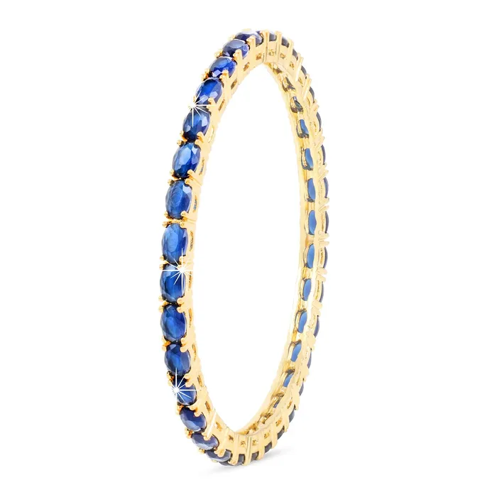 Yellow Chimes Elegant Sapphire Blue ADAmerican Diamond Studded 18k Gold Plated 4 PCs Handcrafted Bangles Set for Women Girls 28 Yellow Chimes Necklaces
