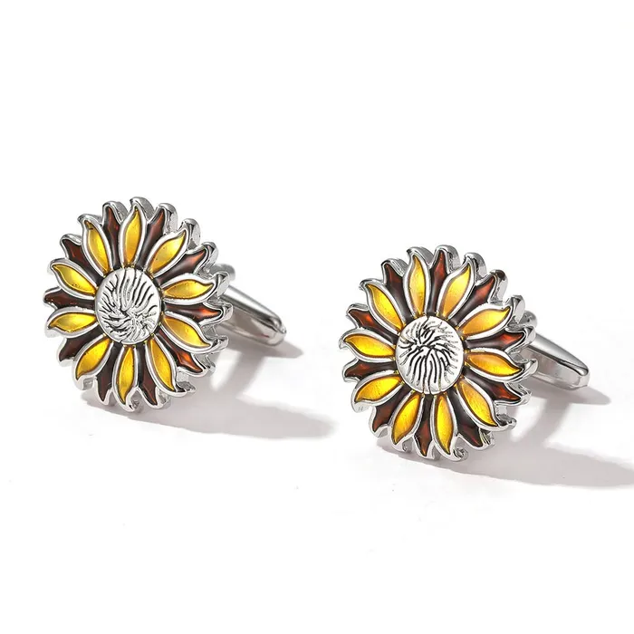 Yellow Chimes Exclusive Collection Stainless Steel Sunflower Designer Cuff Links for Men Yellow Chimes Earrings Yellow Chimes Exclusive Collection Stainless Steel Sunflower Designer Cuff Links for Men Yellow Chimes Earrings