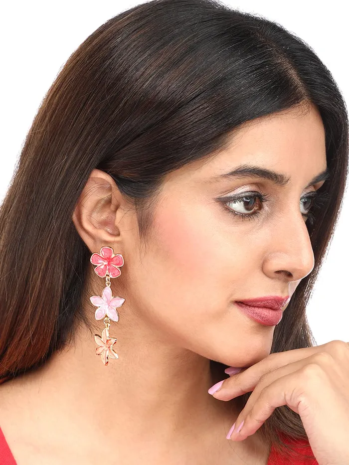 Yellow Chimes Floral Earrings for Women Gold Plated Multicolour Floral Long Drop Earrings for Women and Girls Yellow Chimes Bracelets