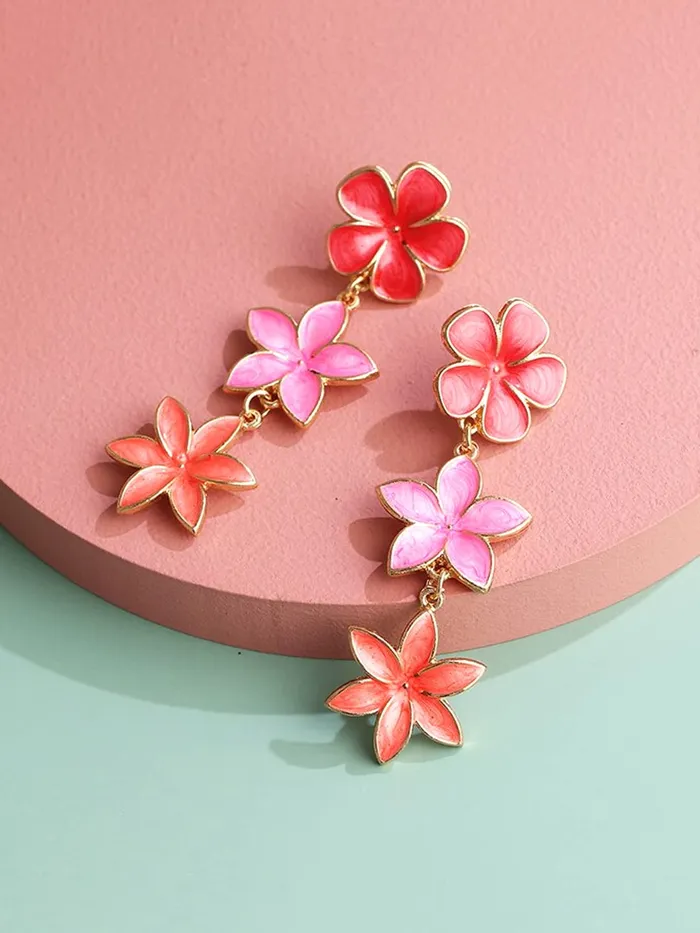 Yellow Chimes Floral Earrings for Women Gold Plated Multicolour Floral Long Drop Earrings for Women and Girls Yellow Chimes Bracelets