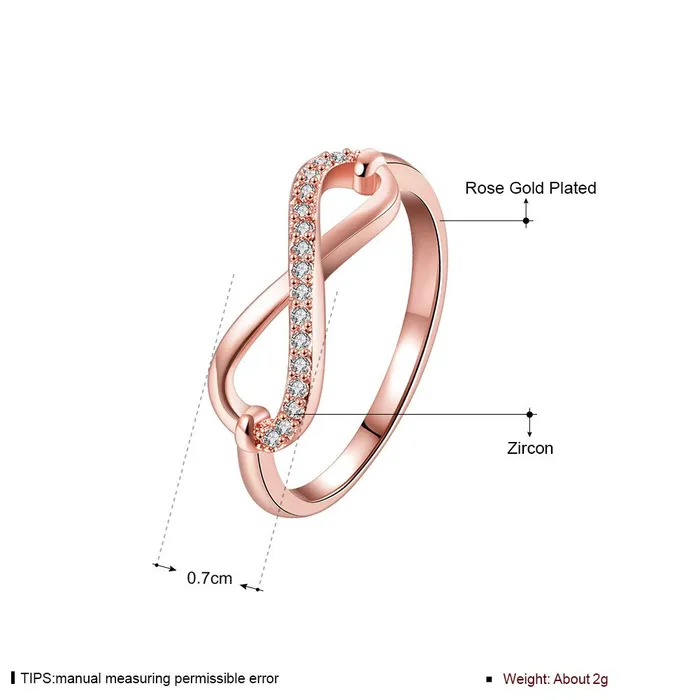 Yellow Chimes Infinite Love 18K Rose Gold Plated Crystal Ring for Women Girls Yellow Chimes Necklaces