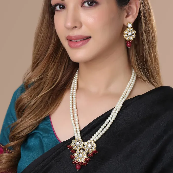 Yellow Chimes Jewellery Set for Women and Girls Pearl Necklace Set for Women Gold Plated Pearls Beaded Jewellery Set Birthday Gift for girls and women Anniversary Gift for Wife Yellow Chimes Earrings