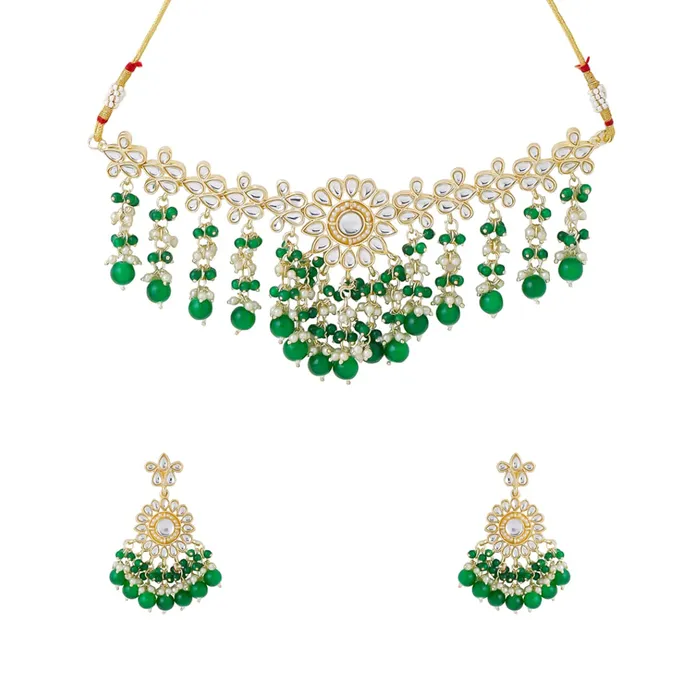 Yellow Chimes Jewellery Set for Women and Girls Traditional Kundan Necklaces Set Gold Plated Green Beads Drop Kundan Set Birthday Gift for girls and women Anniversary Gift for Wife Yellow Chimes Bracelets Yellow Chimes Jewellery Set for Women and Girls Traditional Kundan Necklaces Set Gold Plated Green Beads Drop Kundan Set Birthday Gift for girls and women Anniversary Gift for Wife Yellow Chimes Bracelets