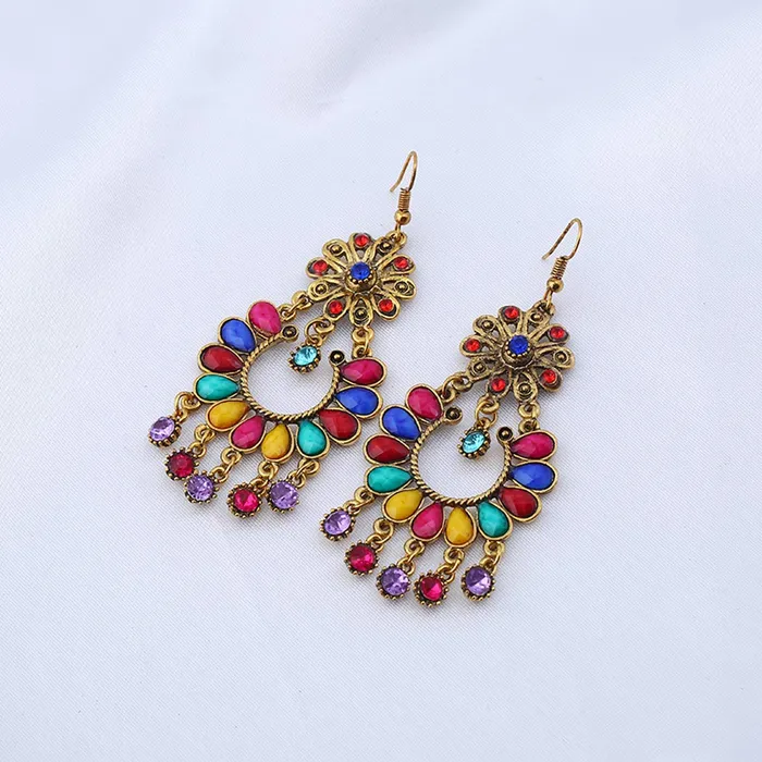 Yellow Chimes Latest Ethnic Design Antique Look Gold Plated Chandbali Earrings for Women And Girls Yellow Chimes Earrings