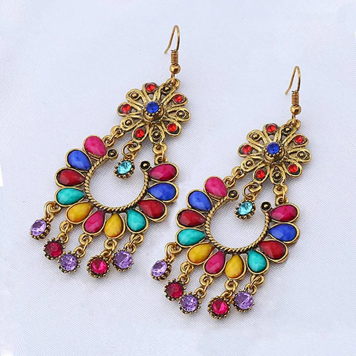 Yellow Chimes Latest Ethnic Design Antique Look Gold Plated Chandbali Earrings for Women And Girls Yellow Chimes Earrings