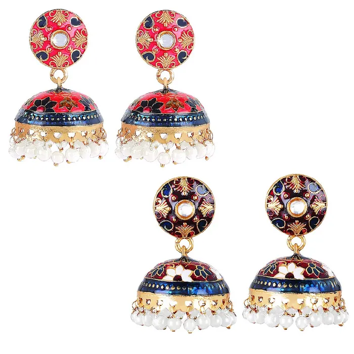 Yellow Chimes Meenakari Earrings for women Meenakari Handcrafted Jaipur Rajasthani Style Traditional Gold Plated JhumkaJhumki Earrings for Women and Girls ME 7 Yellow Chimes Earrings Yellow Chimes Meenakari Earrings for women Meenakari Handcrafted Jaipur Rajasthani Style Traditional Gold Plated JhumkaJhumki Earrings for Women and Girls ME 7 Yellow Chimes Earrings
