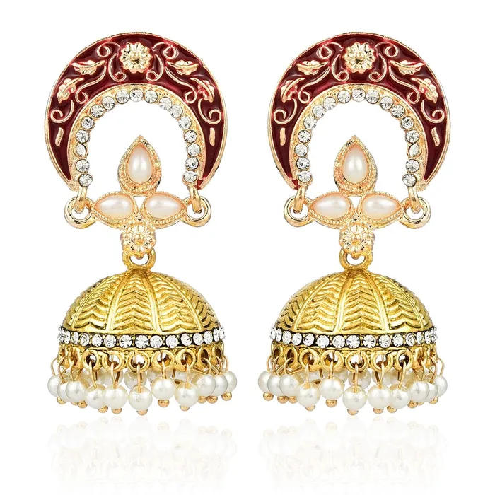 Yellow Chimes Meenakari Work Traditional Jhumka Fusion Chandbali Earrings for Women Girls Yellow Chimes Necklaces Yellow Chimes Meenakari Work Traditional Jhumka Fusion Chandbali Earrings for Women Girls Yellow Chimes Necklaces